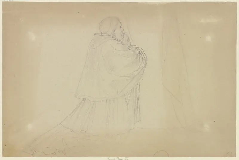 Påve Pius IX knäböjande av Eduard von Steinle
