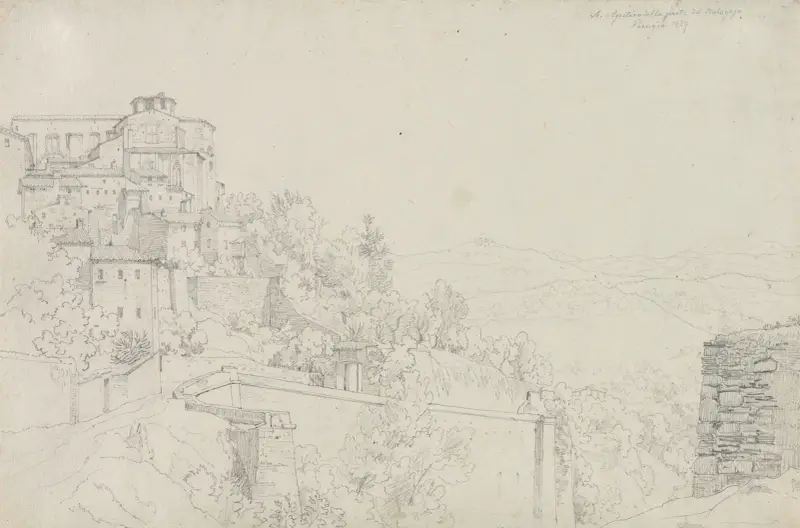 Saint Agostino from Bulagajo, Perugia (San Agostino dalla parte del Bulagajo, Perugia) av Eduard von Steinle
