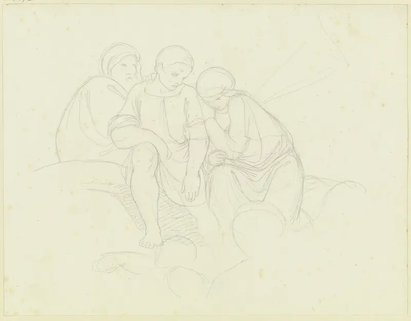Drei sitzende Figuren von Eduard von Steinle