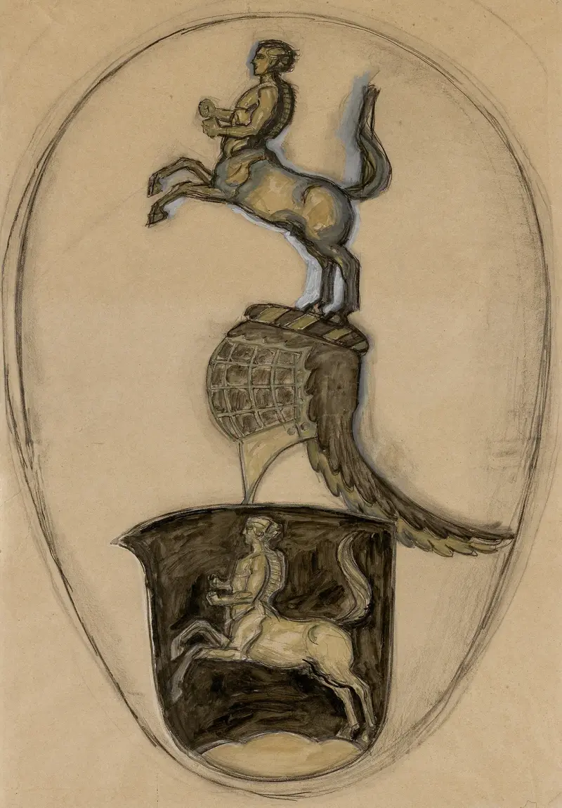 Utkast till Franz von Stucks vapen av Franz von Stuck