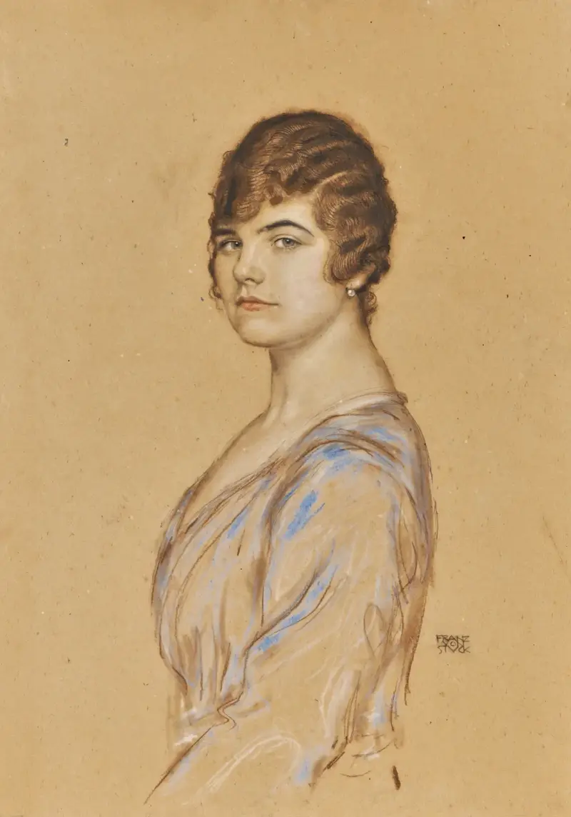 Girl in a Blue Dress av Franz von Stuck