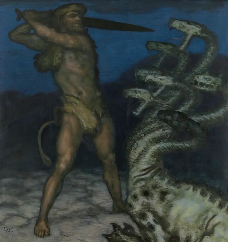 Herkules och hydran av Franz von Stuck