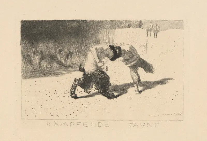 Kampfende Faune (Stridande fauner) av Franz von Stuck