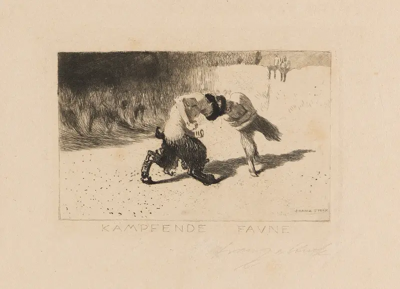 Kämpande faun av Franz von Stuck