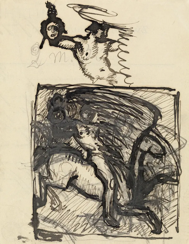 Kompositionsskiss för en ryttare av Franz von Stuck