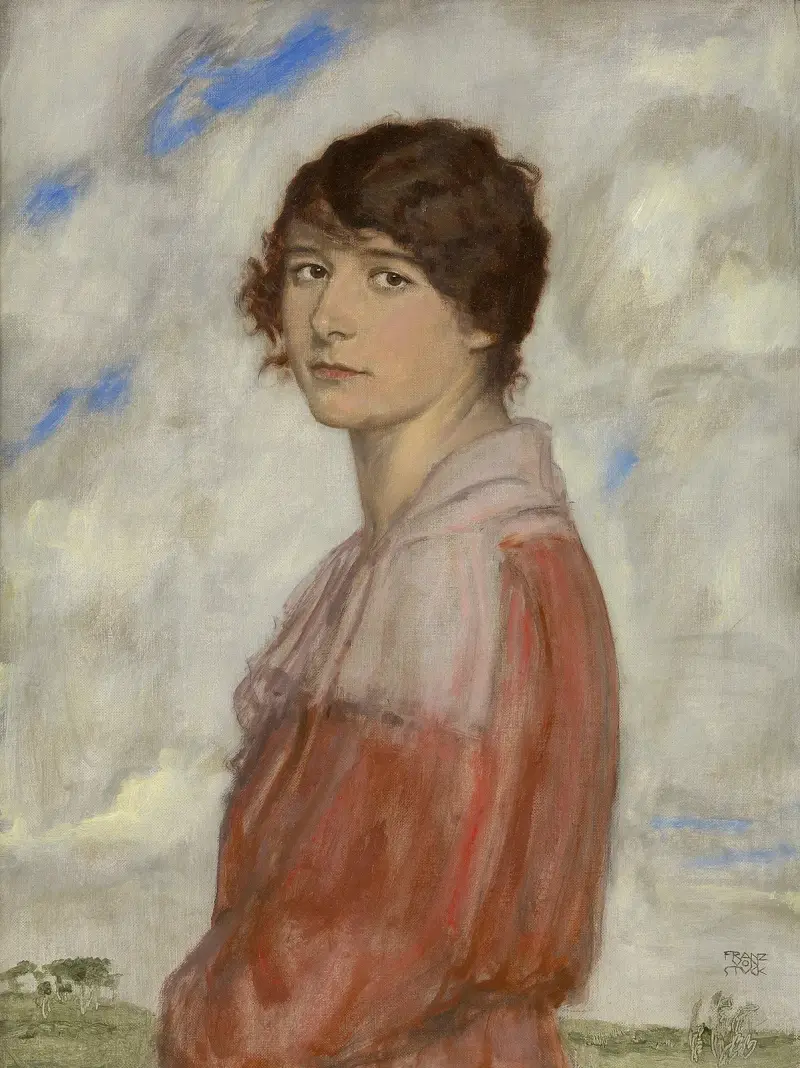 Lady in Red av Franz von Stuck