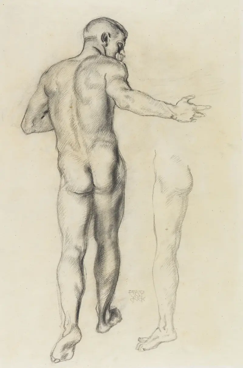 Manlig ryggakt av Franz von Stuck