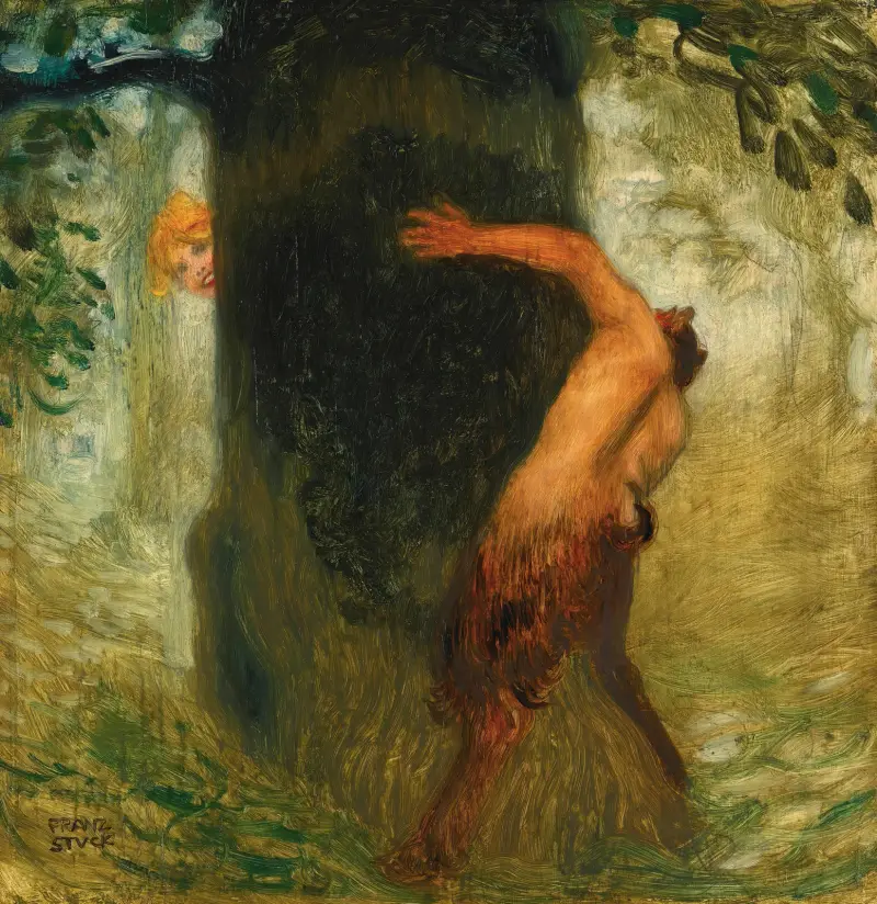 Neckerei (The Tease) av Franz von Stuck