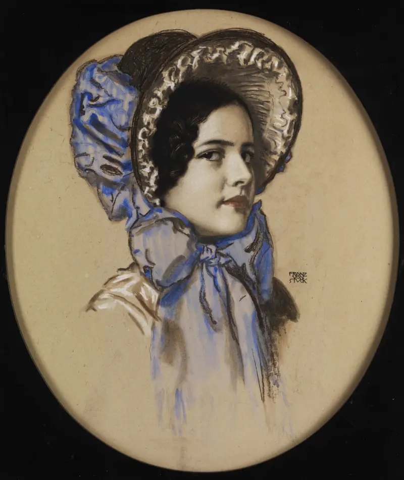 Porträtt av dottern Mary av Franz von Stuck
