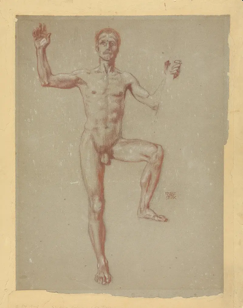 Studie till 'Orfeus och djuren' av Franz von Stuck