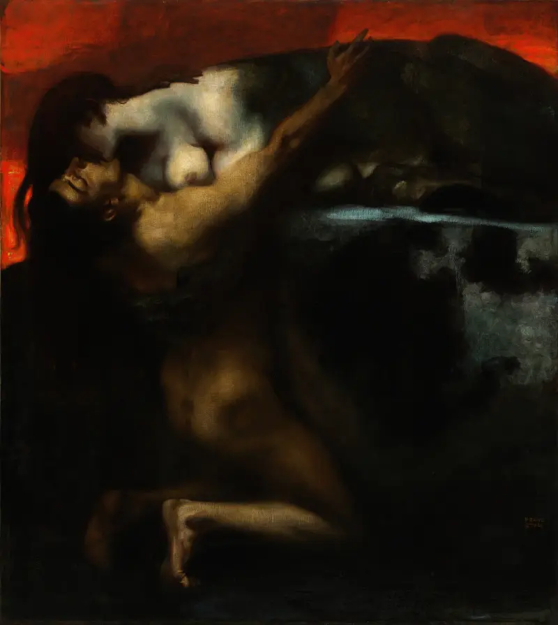 The Kiss of the Sphinx av Franz von Stuck