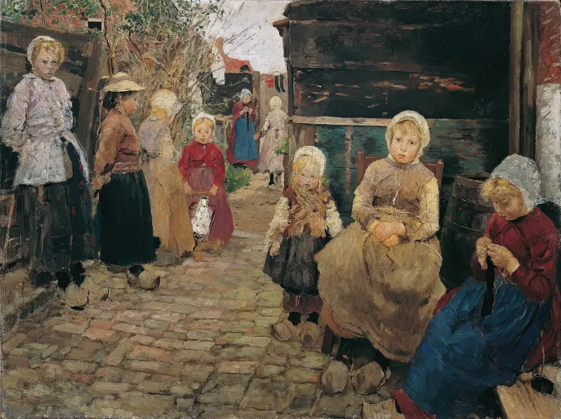 Fiskarbarn i Zandvoort av Fritz von Uhde