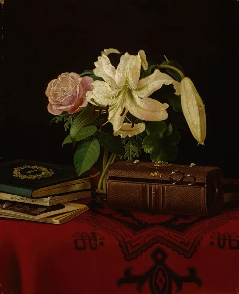 Stilleben auf dem Arbeitstisch einer Dame von Ferdinand von Wright