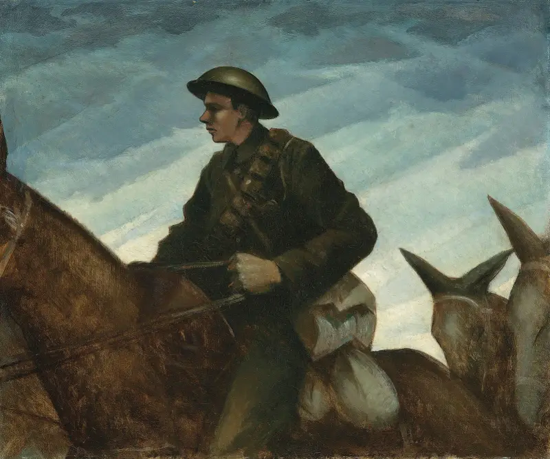 Ein Maultiergespann von Christopher R. W. Nevinson