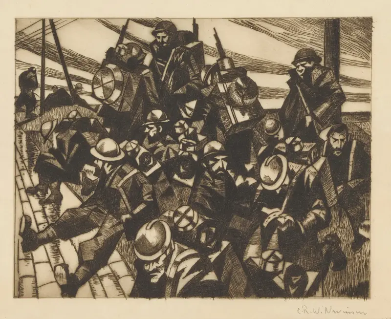 Französische Truppen ruhen von Christopher R. W. Nevinson