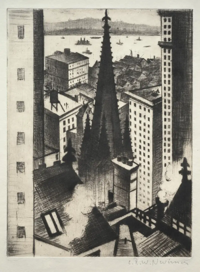 New York-tempel av Christopher R. W. Nevinson