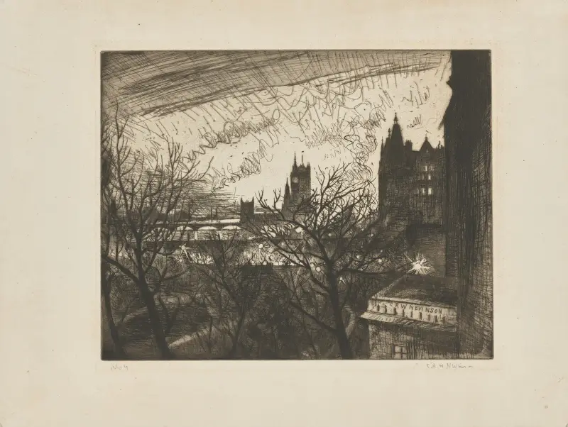 Westminster from the Savage Club, Adelphi av Christopher R. W. Nevinson