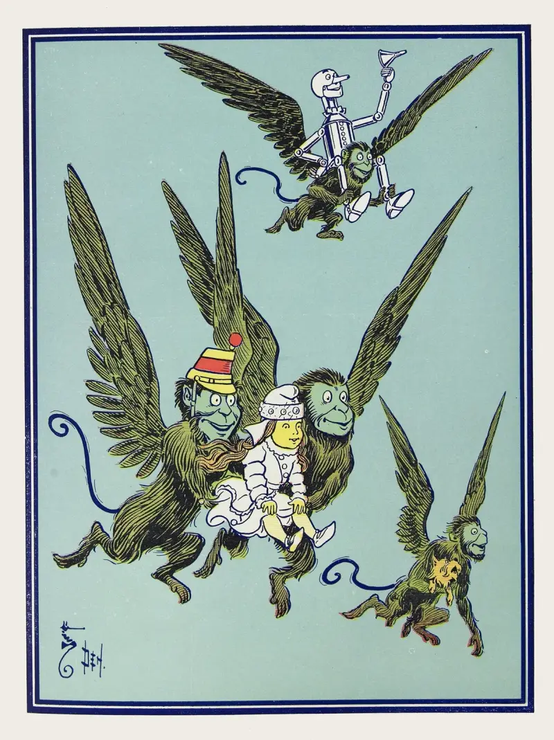The Monkeys caught Dorothy in their arms and flew away with her av William Wallace Denslow