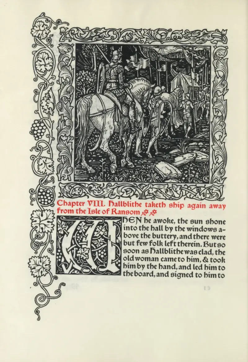Kapitel VIII. Hallblithe tar åter skepp från Isle of Ransom av Walter Crane