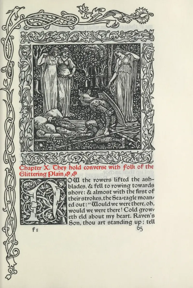 Chapter X. They hold converse with folk of the Glittering Plain av Walter Crane