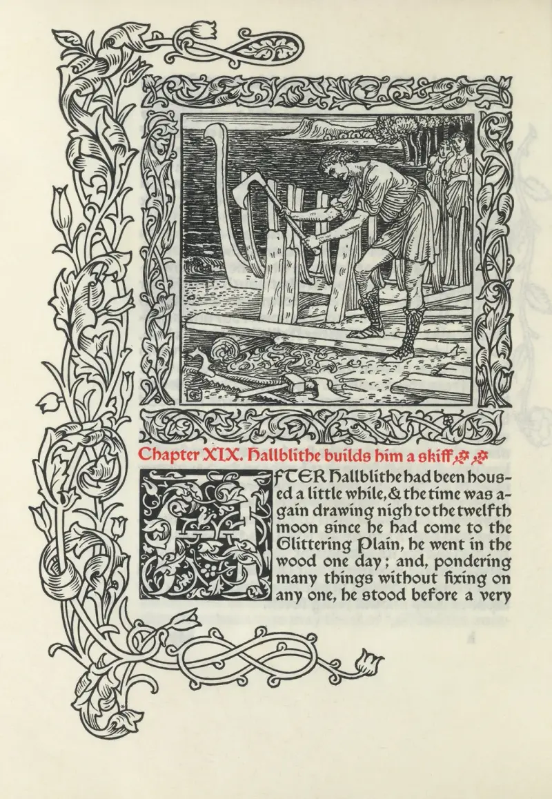 Kapitel XIX. Hallblithe bygger sig en skiff av Walter Crane