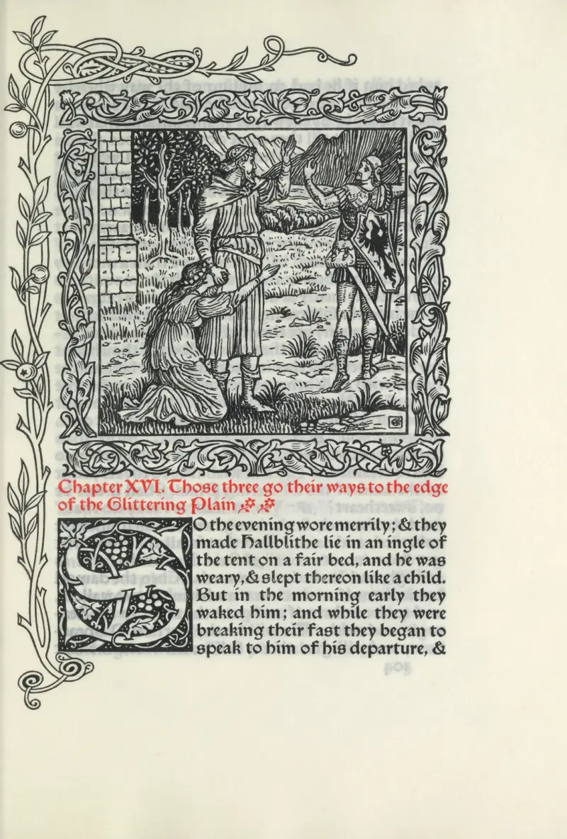 Chapter XVI. Those three go their ways to the edge of the Glittering Plain av Walter Crane