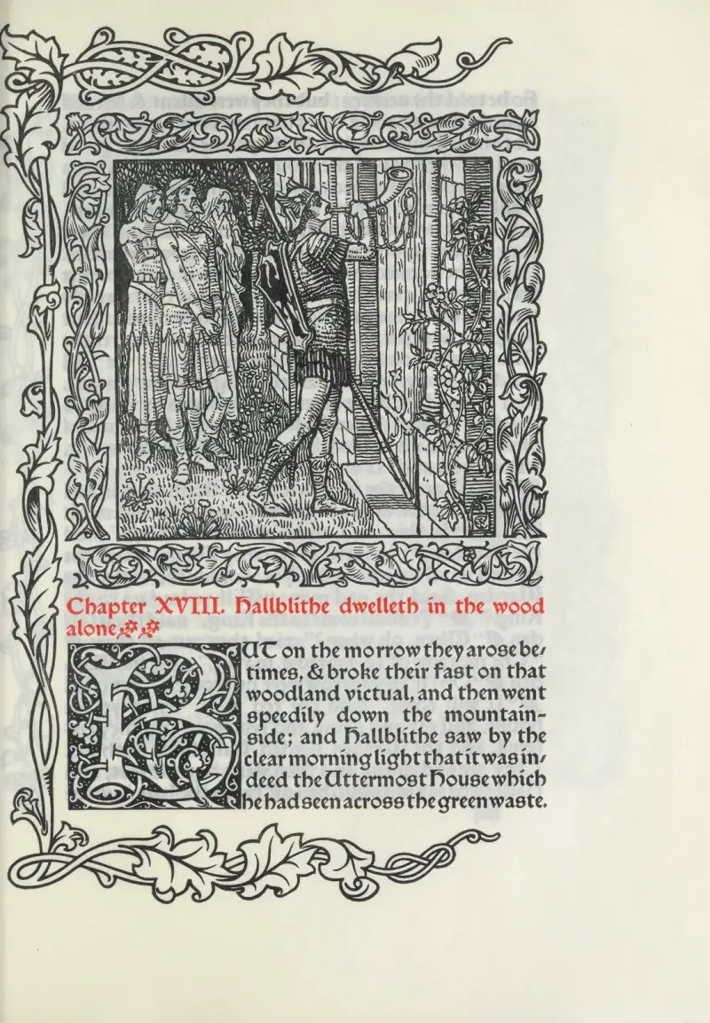 Kapitel XVIII. Hallblithe dväljs ensam i skogen av Walter Crane