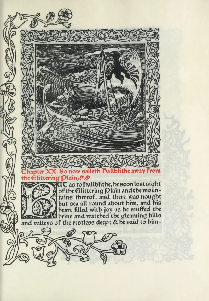 Chapter XX. So now saileth Hallblithe away from the Glittering Plain av Walter Crane