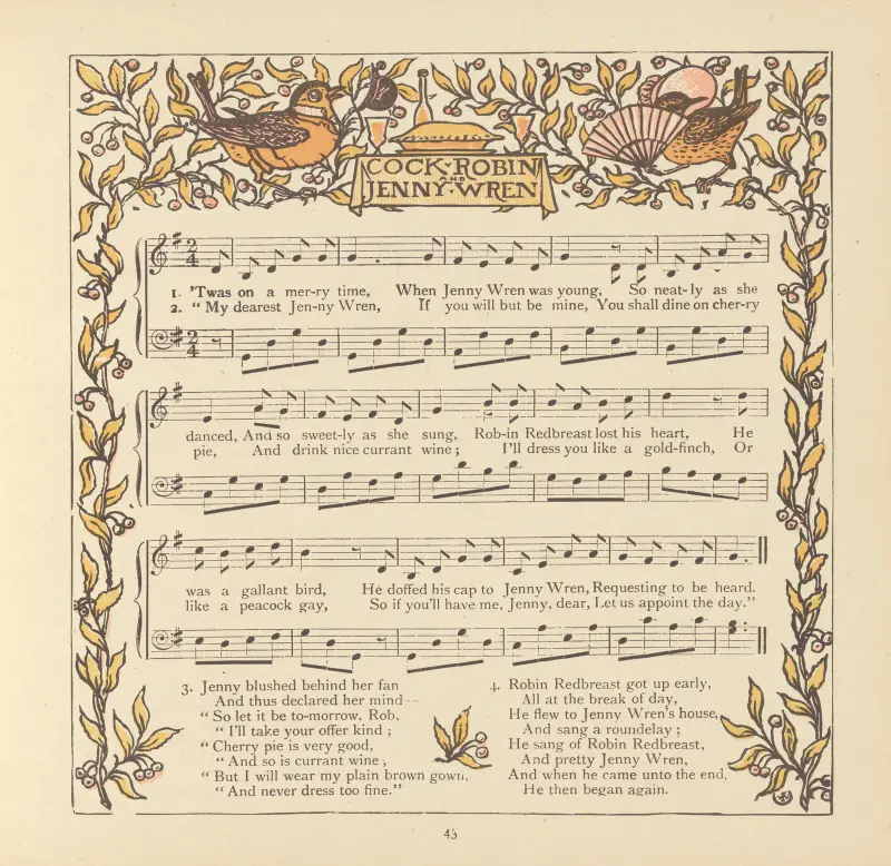 Cock Robin Jenny Wren av Walter Crane