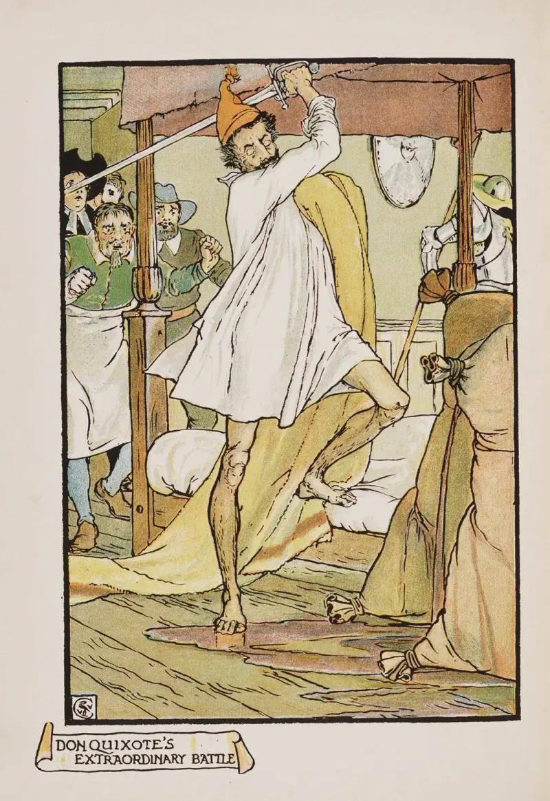 Don Quijotes märkvärdiga strid av Walter Crane