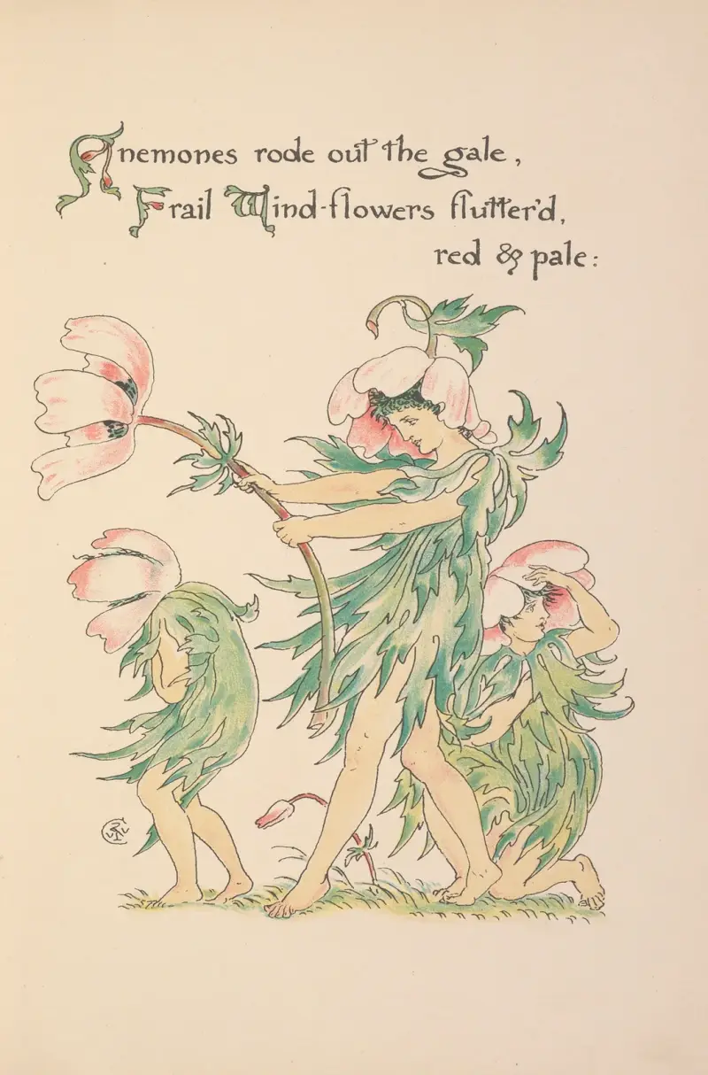 Floras fest; En mask av blommor Pl.07 av Walter Crane