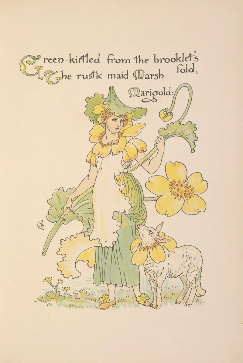 Floras fest; En mask av blommor pl.09 av Walter Crane