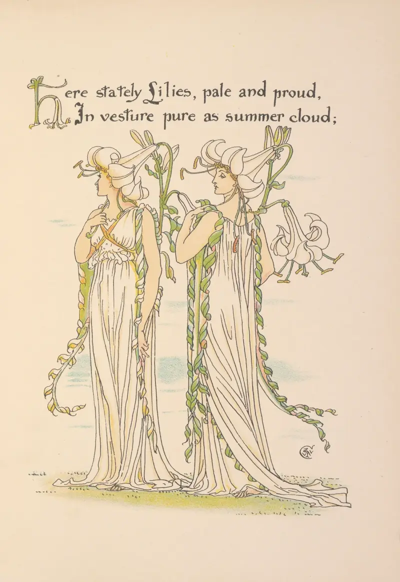 Floras fest; En maskerad av blommor, plansch 25 av Walter Crane