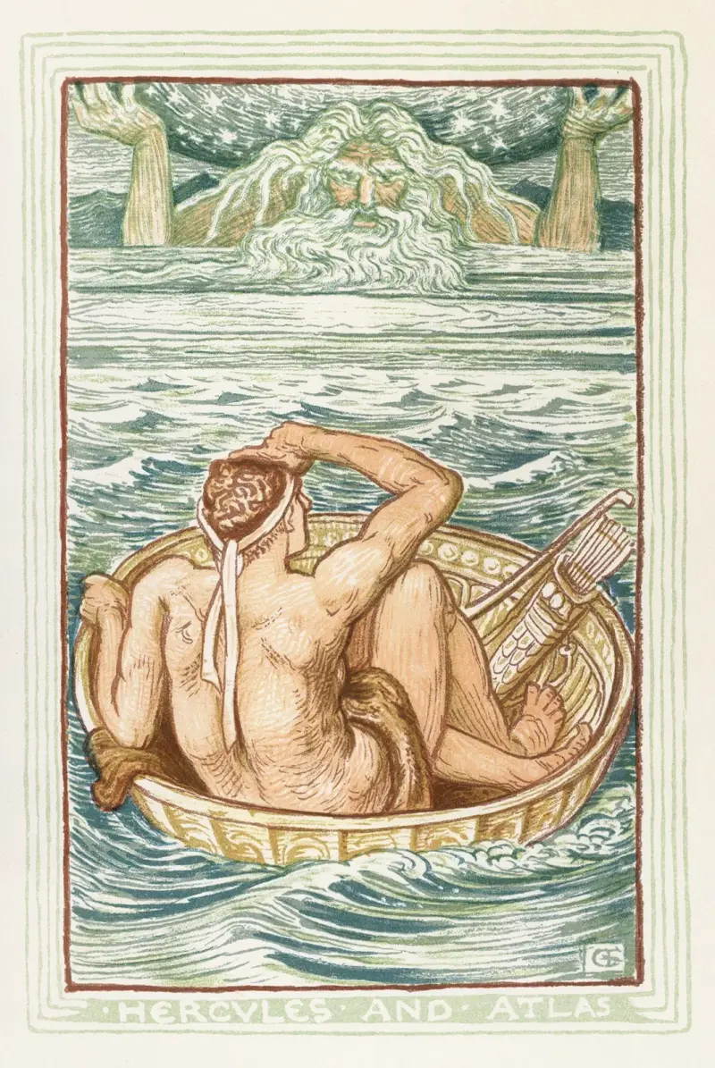 Hercules och Atlas av Walter Crane