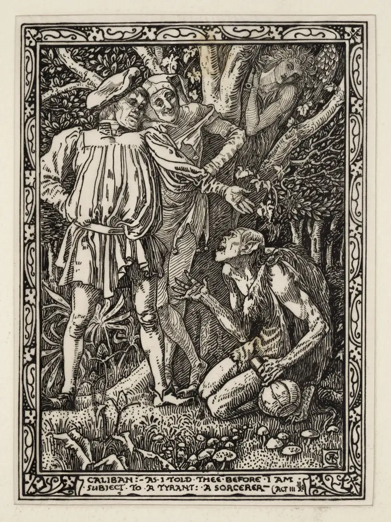 Illustration till Shakespeares Stormen av Walter Crane