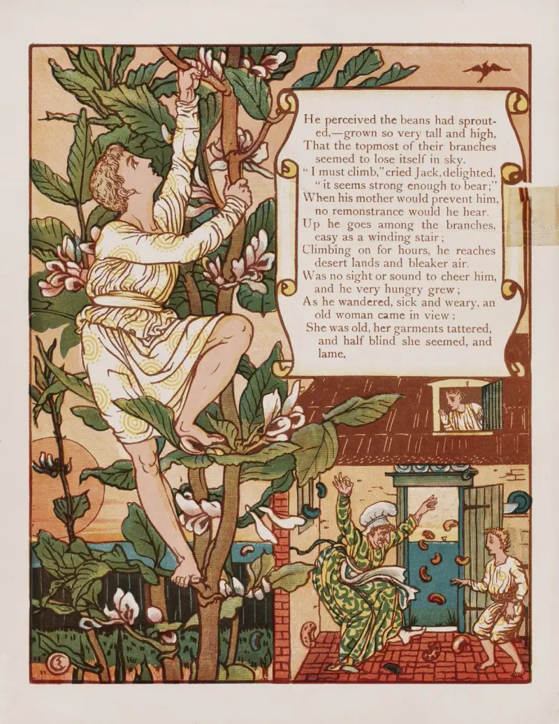 Jack och bönstjälken, pl. 3 av Walter Crane