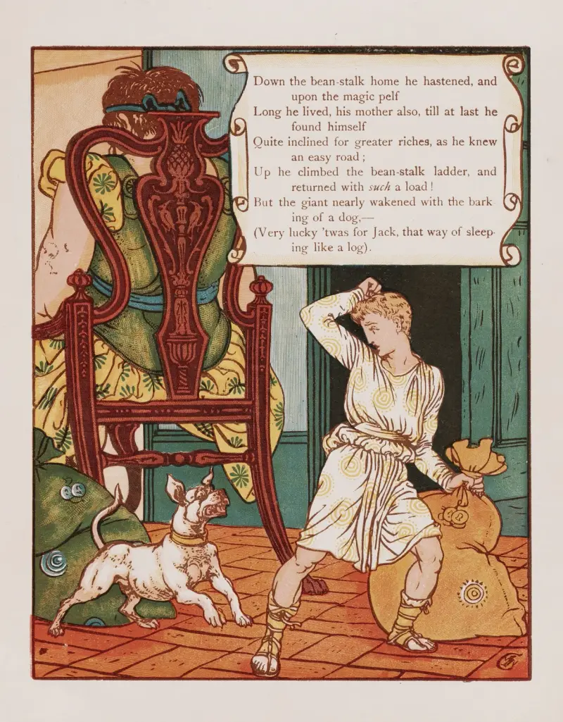 Jack und die Bohnenranke, Taf. 6 von Walter Crane