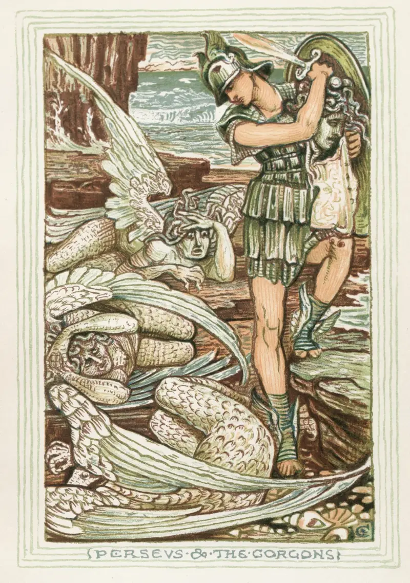 Perseus och gorgonerna av Walter Crane