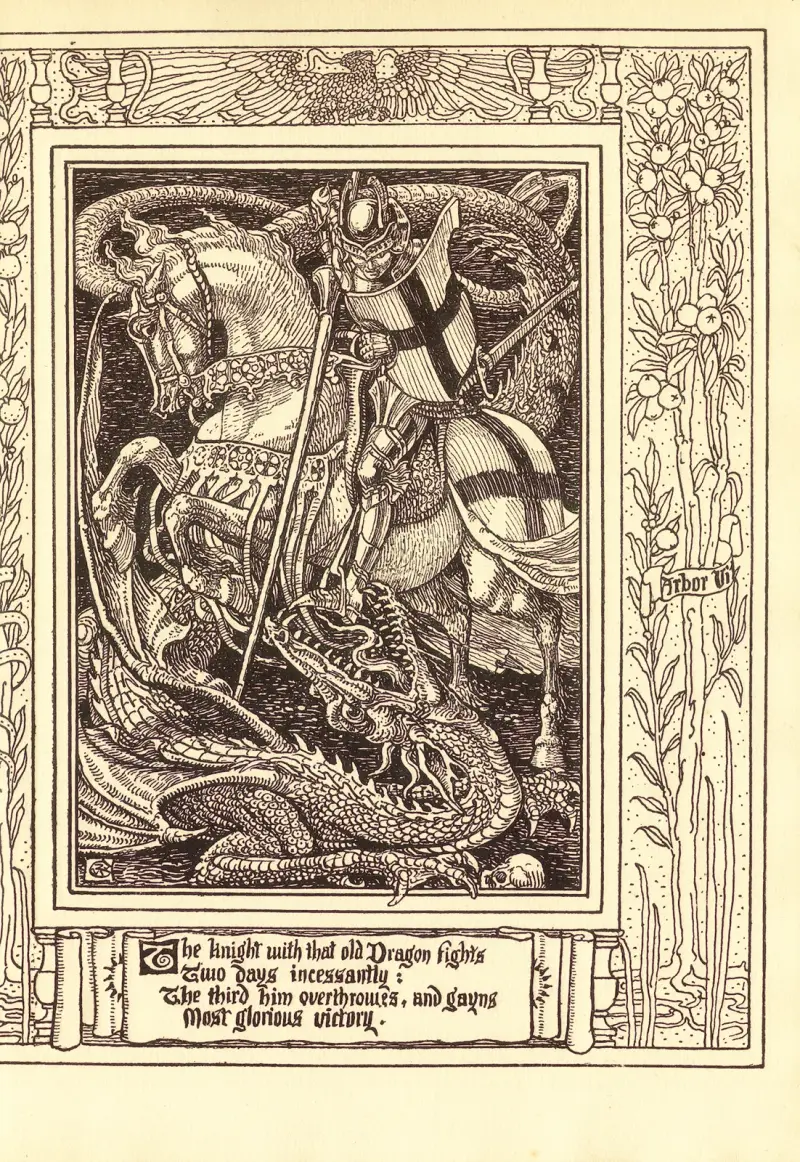 Spensers Faerie Queene pl. 17 av Walter Crane