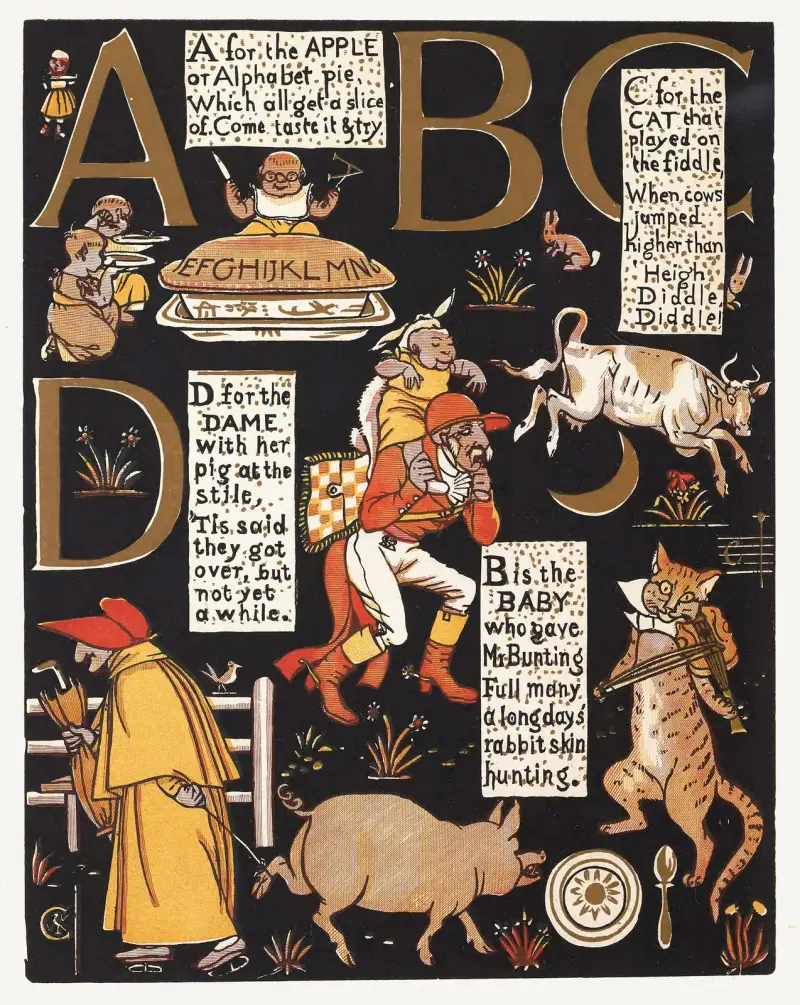 Das absurde ABC, Tafel 1 von Walter Crane