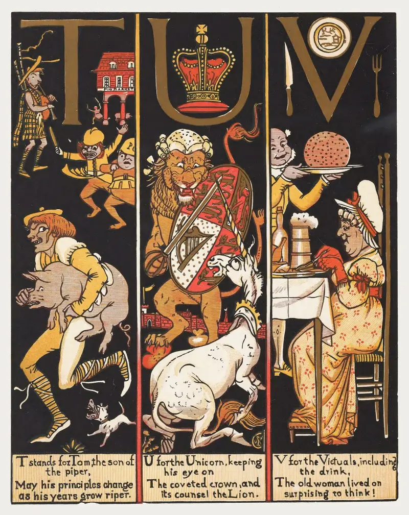 Das absurde ABC, Tafel 6 von Walter Crane