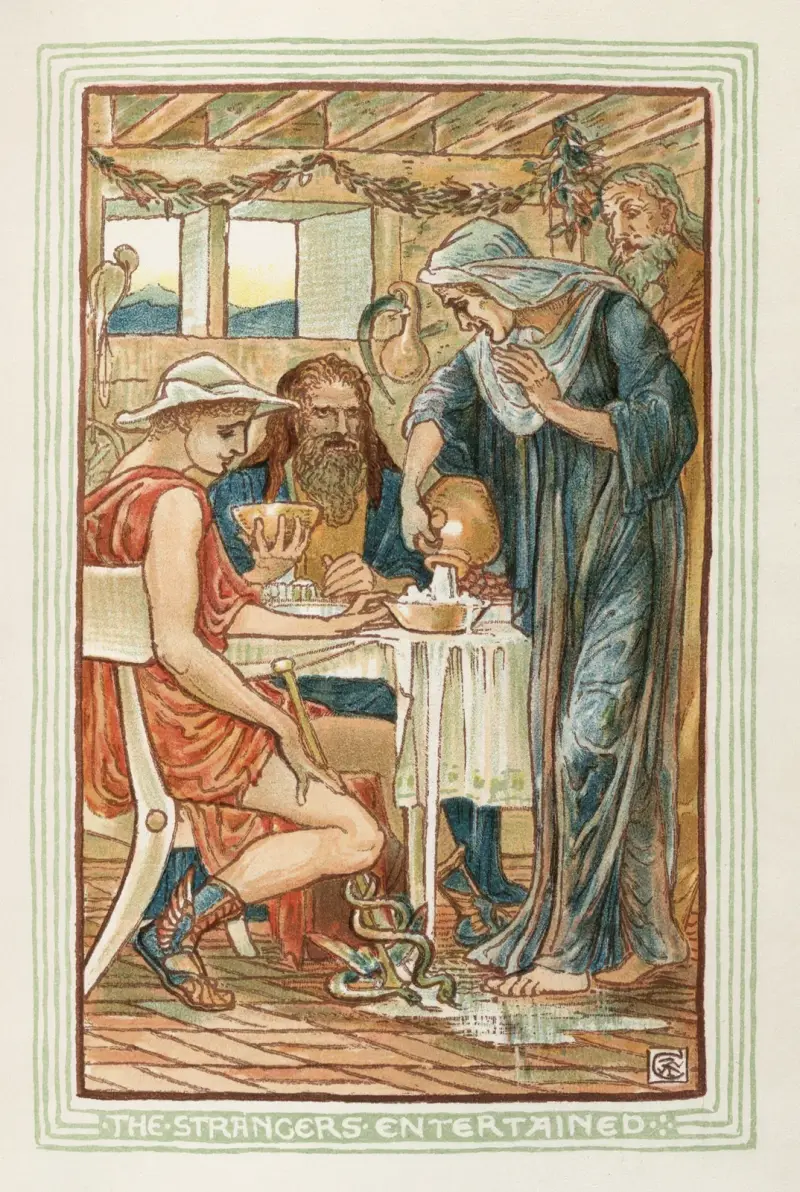 Przybysze ugoszczeni, Walter Crane
