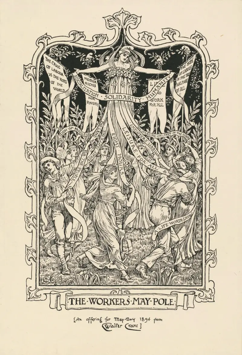 Arbetarnas majstång. En gåva till första maj 1894 från Walter Crane av Walter Crane