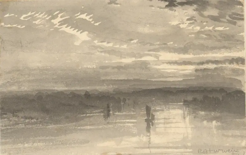 Landschaft – Wolken, Wasser, Segelboot von Robert Walter Weir