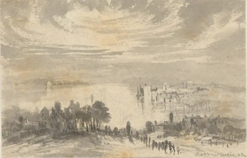 Landscape – Town on a Bay av Robert Walter Weir