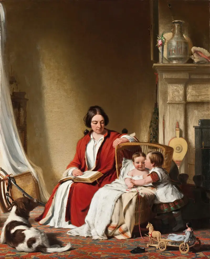 Mrs. Bradford Ripley Alden and her Children av Robert Walter Weir