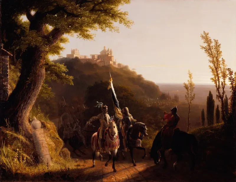 The Duke of Bourbon’s Halt at La Riccia, on His March to the Assau Rome, May 3d, 1527 av Robert Walter Weir