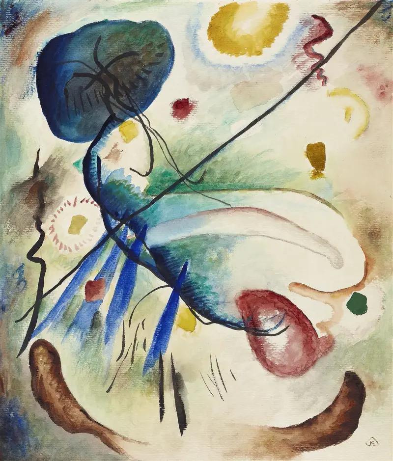 Aquarell mit Strich von Wassily Kandinsky