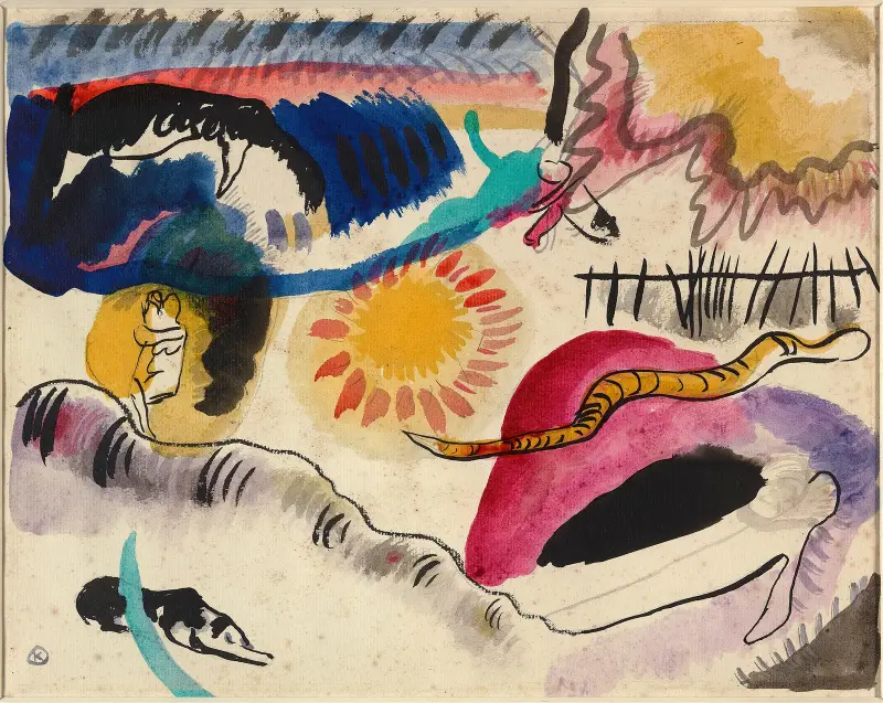 Akvarel č. 3 (Zahrada lásky), Wassily Kandinsky