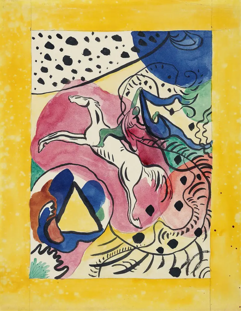 Design for the cover of the almanac ‘The Blue Rider’, 1911 – nr 2 av Wassily Kandinsky